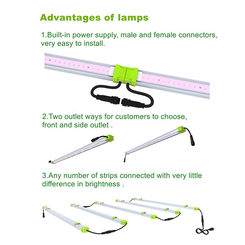 Luz de cultivo LED lineal impermeable de 40 vatios para plantas en maceta